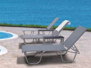 Gardenella Outdoor MGP Sling High Lay-flat Stacking Armless Chaise by Telescope Casual Model 2264-7L30