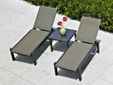 Leeward Outdoor MGP Sling Lay-flat Stacking Armless Chaise with Wheels by Telescope Casual Model 9L20