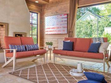 Wexler Outdoor MGP Cushion Chat Height Two-Seat Loveseat by Telescope Casual Model 1978-5W40