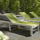 Leeward MGP Sling Lay-flat Stacking Armless Long Frame Chaise w/ Wheels (Set of 3) by Telescope Casual 9L20-3SET