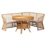 Wicker Fair Rattan Terrapin 3 Pc Dining Nook Set