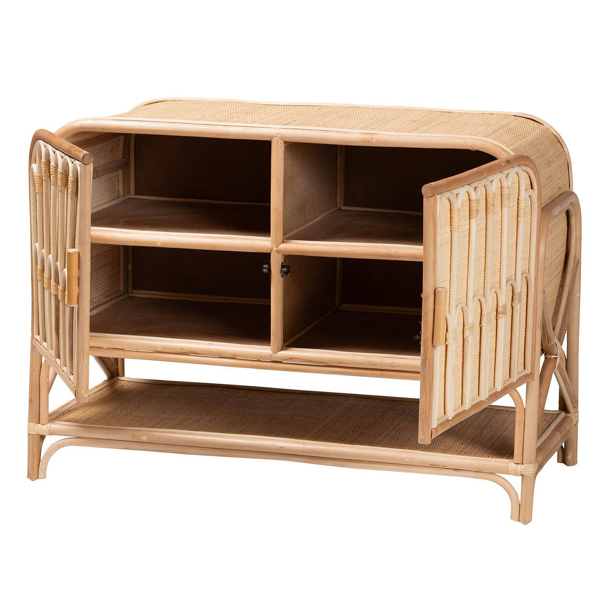 Tinian Wicker Fair Rattan Media or Buffet Cabinet