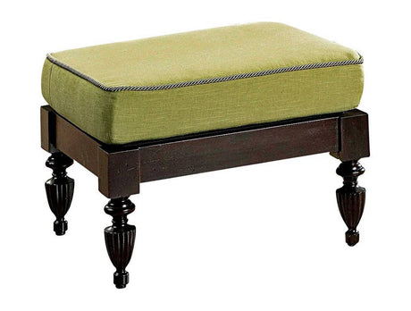 Traders Wood and Wicker Ottoman Model TR-10 by Designer Wicker
