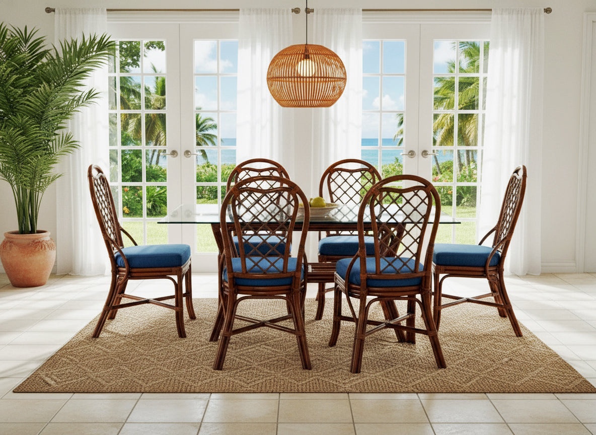 Trellis 8 Pc Rectangle Rattan Dining Set by Braxton Culler