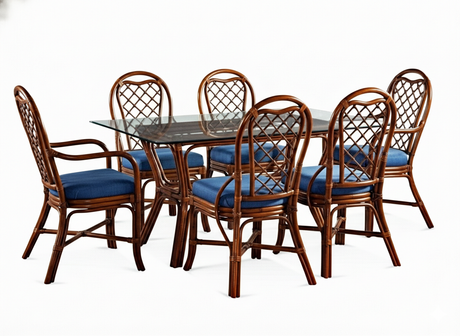 Trellis 8 Pc Rectangle Rattan Dining Set by Braxton Culler