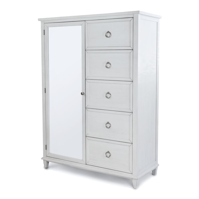 Point Breeze Mirrored Door Chest Model FL-B65037-FRESHWHITE by Finn & Louise