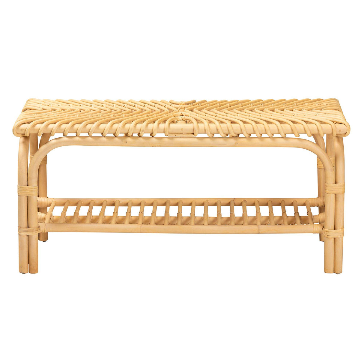 Waves Wicker Fair Rattan Bed Bench