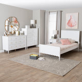 Wicker Fair White Waves Coastal 4 Pc Full Size Bedroom Set