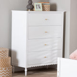 Wicker Fair White Waves Coastal 4 Pc Full Size Bedroom Set