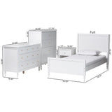 Wicker Fair White Waves Coastal 4 Pc Full Size Bedroom Set