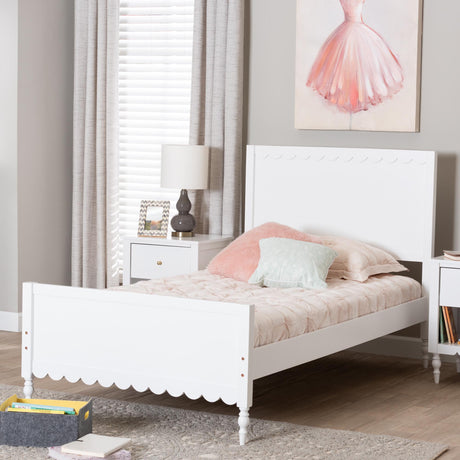 Wicker Fair White Waves Coastal 4 Pc Full Size Bedroom Set