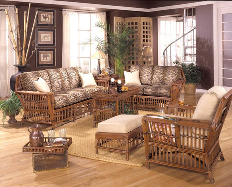 Williamsburg Rattan Standard Ottoman WL-10 by Designer Wicker Tribor