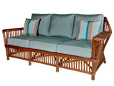 Williamsburg Rattan Sofa and Coffee Table 2 Pc Set by Designer Wicker Tribor – Choice of Cushions Made in the USA